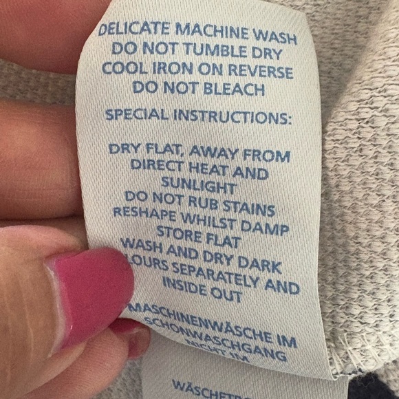 Boden Navy/ Ivory Stretchy Cotton Knit A-Line Mini Skirt. Inverted Front Pleat - Picture 12 of 15